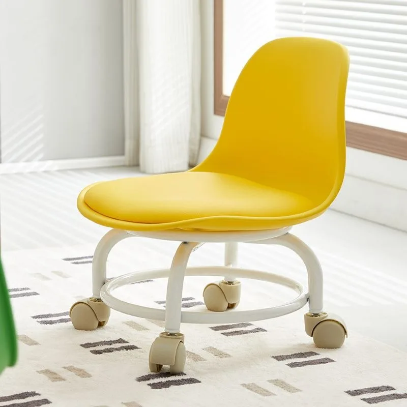 Nordic Minimalist Household Bedroom Rotatable Backrest Universal Wheel Small Stool Furniture PU Leather Plastic Chair Sillas
Nordic Minimalist Household Bedroom Rotatable Backrest Universal Wheel Small Stool Furniture PU Leather Plastic Chair Sillas