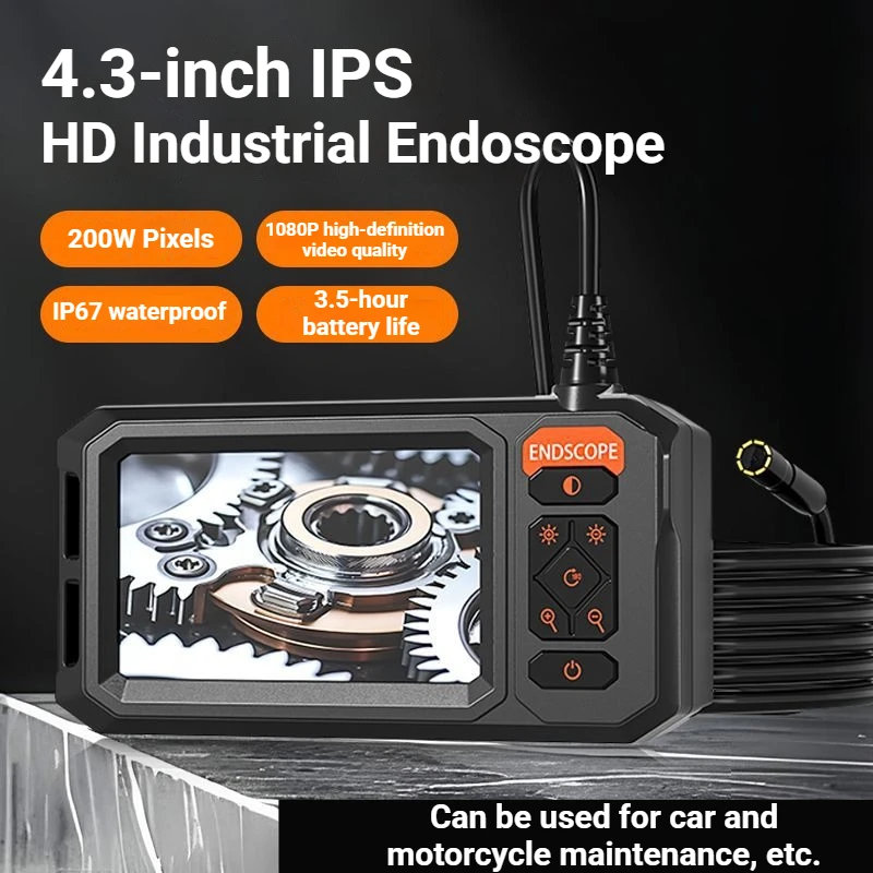 Industrial Endoscope Camera 8mm Single/dual lens 4.3inch IPS Screen Pipe Inspection Camera for Car Repair IP67 Waterproof 8 LED
Industrial Endoscope Camera 8mm Single/dual lens 4.3inch IPS Screen Pipe Inspection Camera for Car Repair IP67 Waterproof 8 LED