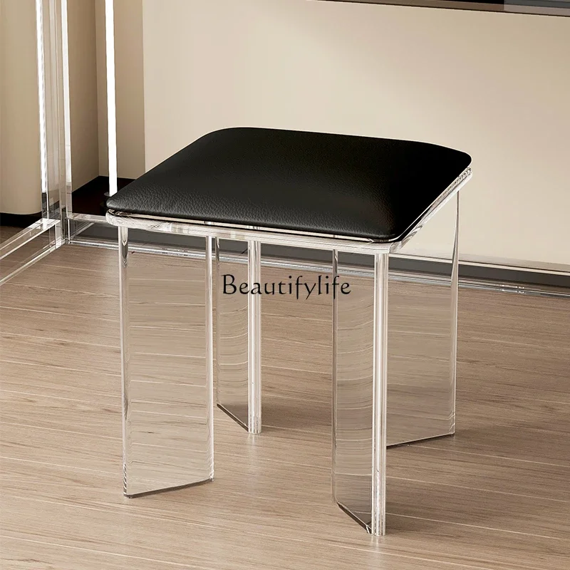 Acrylic makeup dressing stool bedroom light luxury shoe change minimalist storage stool chair
Acrylic makeup dressing stool bedroom light luxury shoe change minimalist storage stool chair