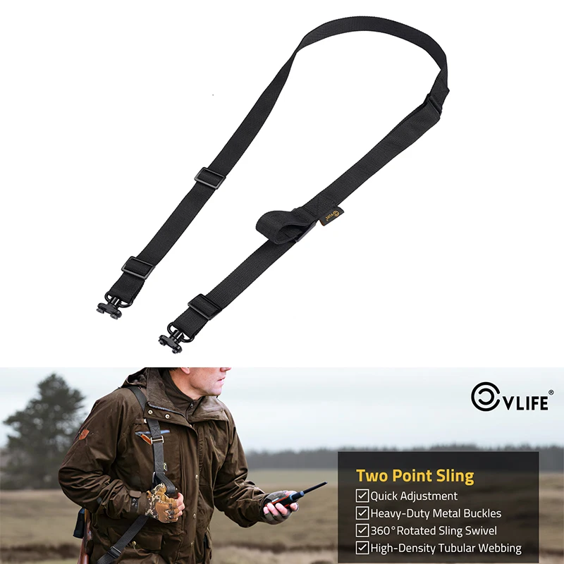 CVLIFE Two Point Sling with Quick Adjust Thumb Loop Rifle Slings with Metal Adjuster Buckle Shotgun Strap Removable Swivels
CVLIFE Two Point Sling with Quick Adjust Thumb Loop Rifle Slings with Metal Adjuster Buckle Shotgun Strap Removable Swivels