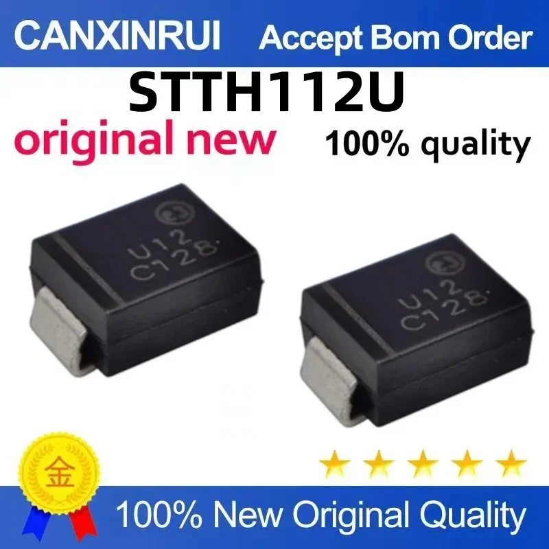 (5-100 pieces)STTH112U SMT DO-214AA/SBM silk screen U12 1A 1200V rectifier diode IC
(5-100 pieces)STTH112U SMT DO-214AA/SBM silk screen U12 1A 1200V rectifier diode IC
