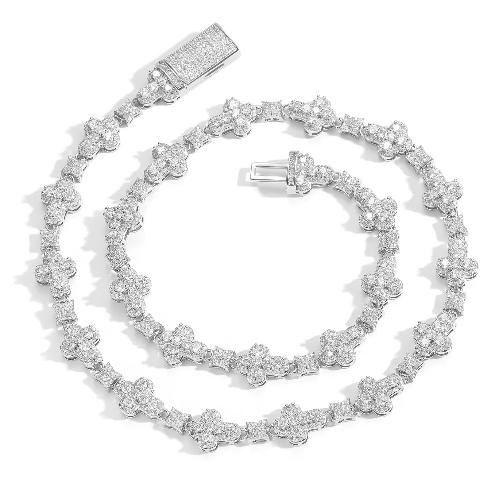 10mm Iced Out Cross/Star CZ Tennis Necklace for Women Men Cubic Zirconia Bracelets with Box Clasp Fashion Jewelry for Gift
10mm Iced Out Cross/Star CZ Tennis Necklace for Women Men Cubic Zirconia Bracelets with Box Clasp Fashion Jewelry for Gift