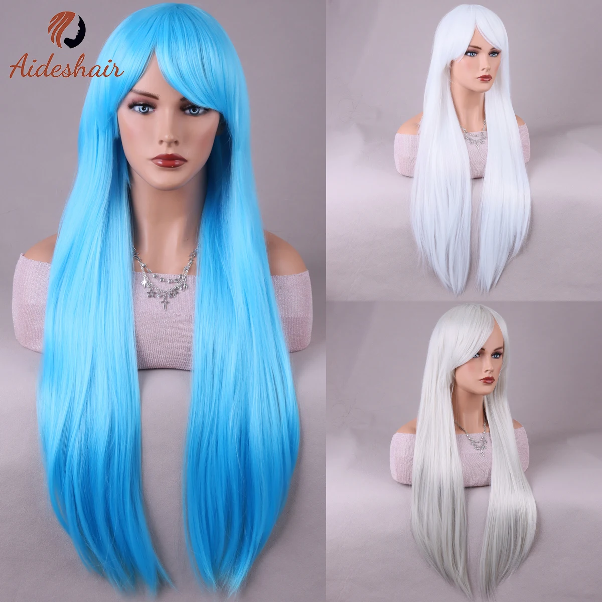 Western Lake blue wig with bangs natural length straight wig for women heat-resistant fiber synthetic wig for daily Cosplay
Western Lake blue wig with bangs natural length straight wig for women heat-resistant fiber synthetic wig for daily Cosplay