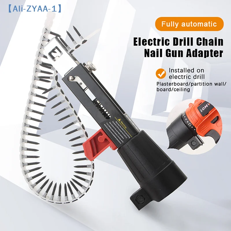 【ZYAA-1】Automatic Screwdriver Chain Nail Gun Adapter For Electric Drill Woodwork Screw Drive Auto Feed Power Tool
【ZYAA-1】Automatic Screwdriver Chain Nail Gun Adapter For Electric Drill Woodwork Screw Drive Auto Feed Power Tool