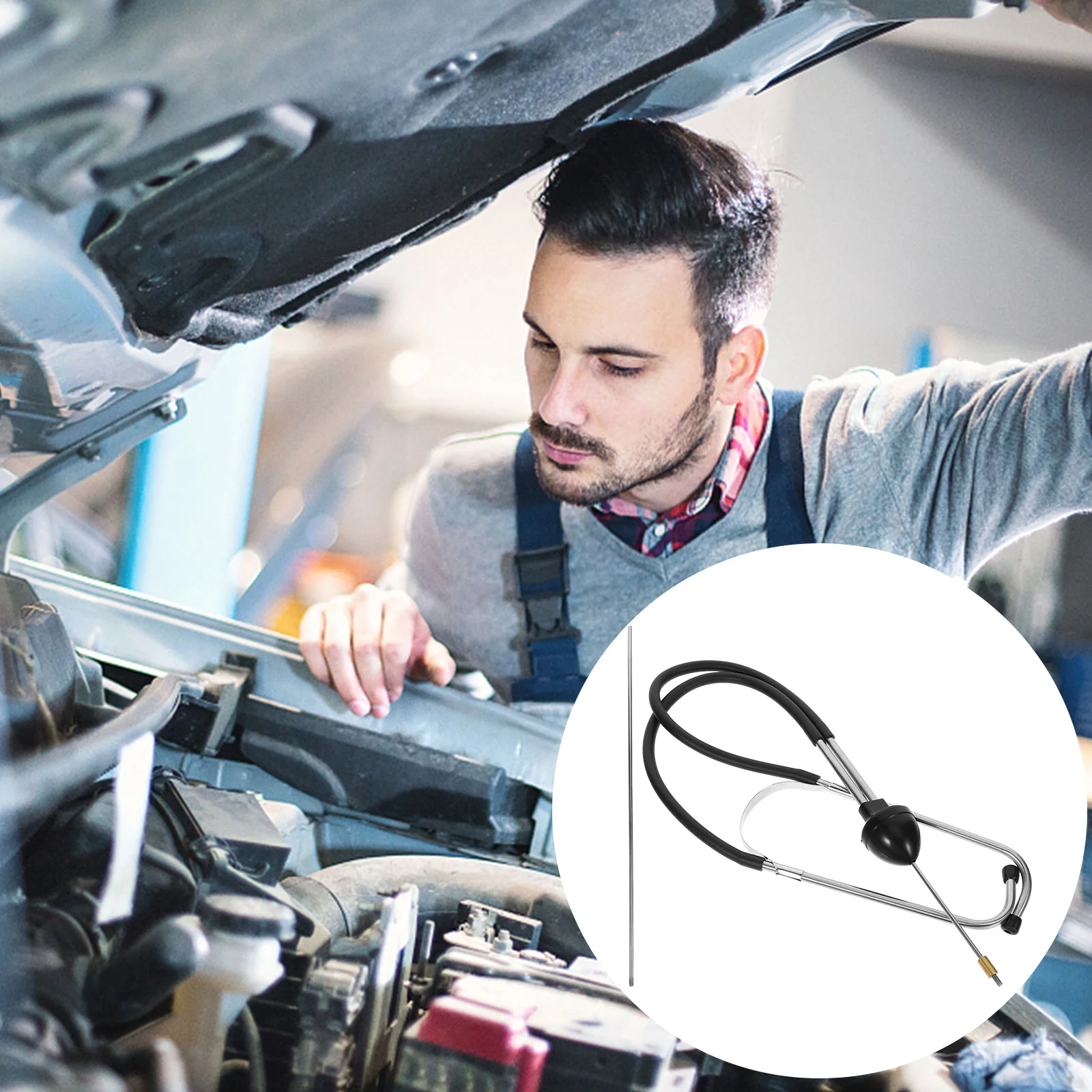 1Set Car Cylinder Stethoscope Professional Carbon Steel Engine Block Diagnostic Tool Auto Engine Auto Internal Fault 
1Set Car Cylinder Stethoscope Professional Carbon Steel Engine Block Diagnostic Tool Auto Engine Auto Internal Fault