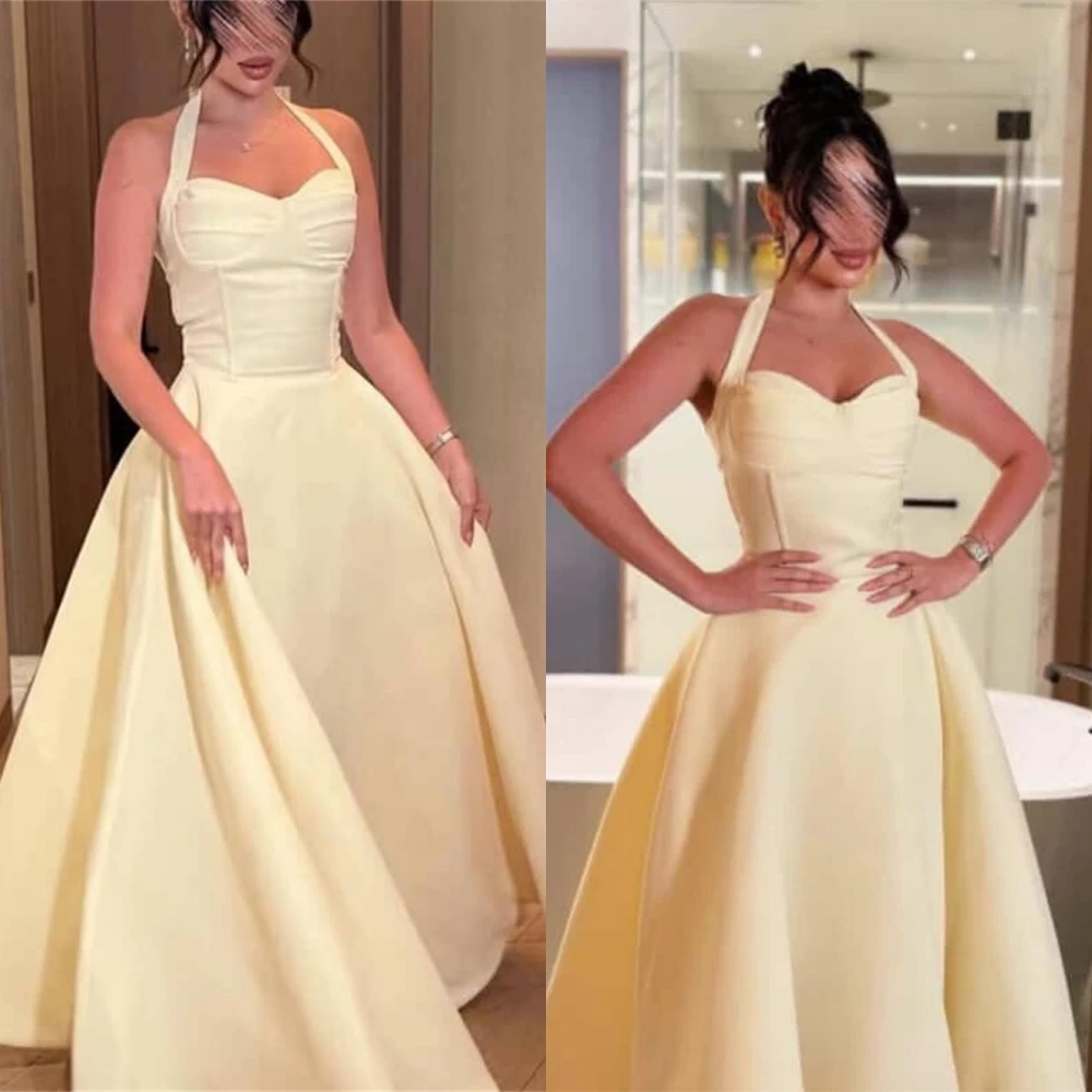 Customized Exquisite yellow Jersey Evening Dress Elegant Graceful Halter Sleeveless Cocktail Dress Delicate Homecoming Dress
Customized Exquisite yellow Jersey Evening Dress Elegant Graceful Halter Sleeveless Cocktail Dress Delicate Homecoming Dress