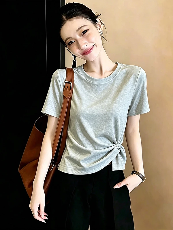 plus Size Korean Design round Neck Short Sleeve T-Shirt Women's Summer New Commute Versatile Waist Cinching Slimming Top
plus Size Korean Design round Neck Short Sleeve T-Shirt Women's Summer New Commute Versatile Waist Cinching Slimming Top