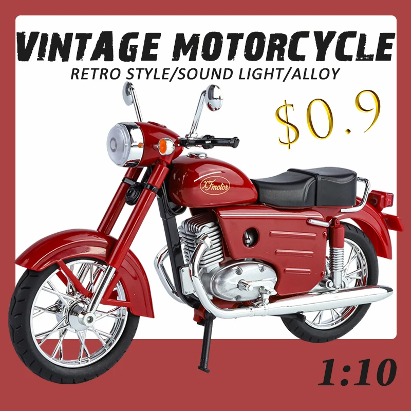 Retro Motorcycle 1/10 XF250 Alloy Diecast Metal Street Classic Model High simulation design Collection Sound Light Vehicle toy
Retro Motorcycle 1/10 XF250 Alloy Diecast Metal Street Classic Model High simulation design Collection Sound Light Vehicle toy