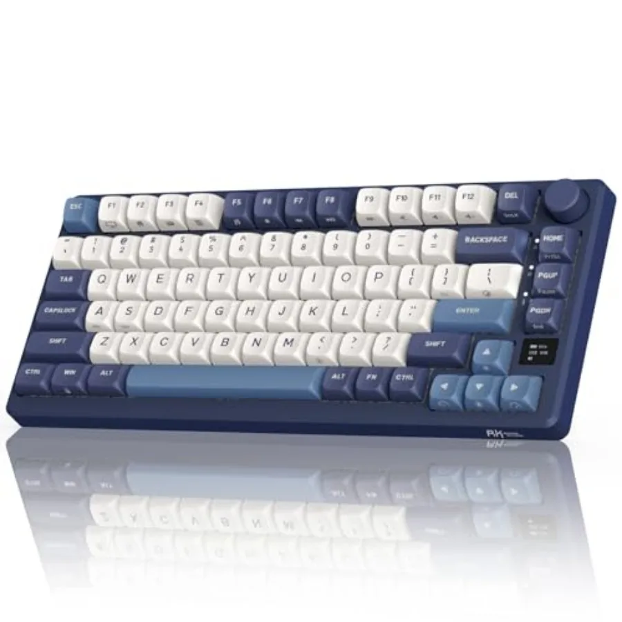 M75 Wireless Mechanical Keyboard w/Screen and Volume Knob, 2.4G/USB-C/BT Gasket Mounted 75% Gaming Keyboard with 81 Keys, RGB B
M75 Wireless Mechanical Keyboard w/Screen and Volume Knob, 2.4G/USB-C/BT Gasket Mounted 75% Gaming Keyboard with 81 Keys, RGB B