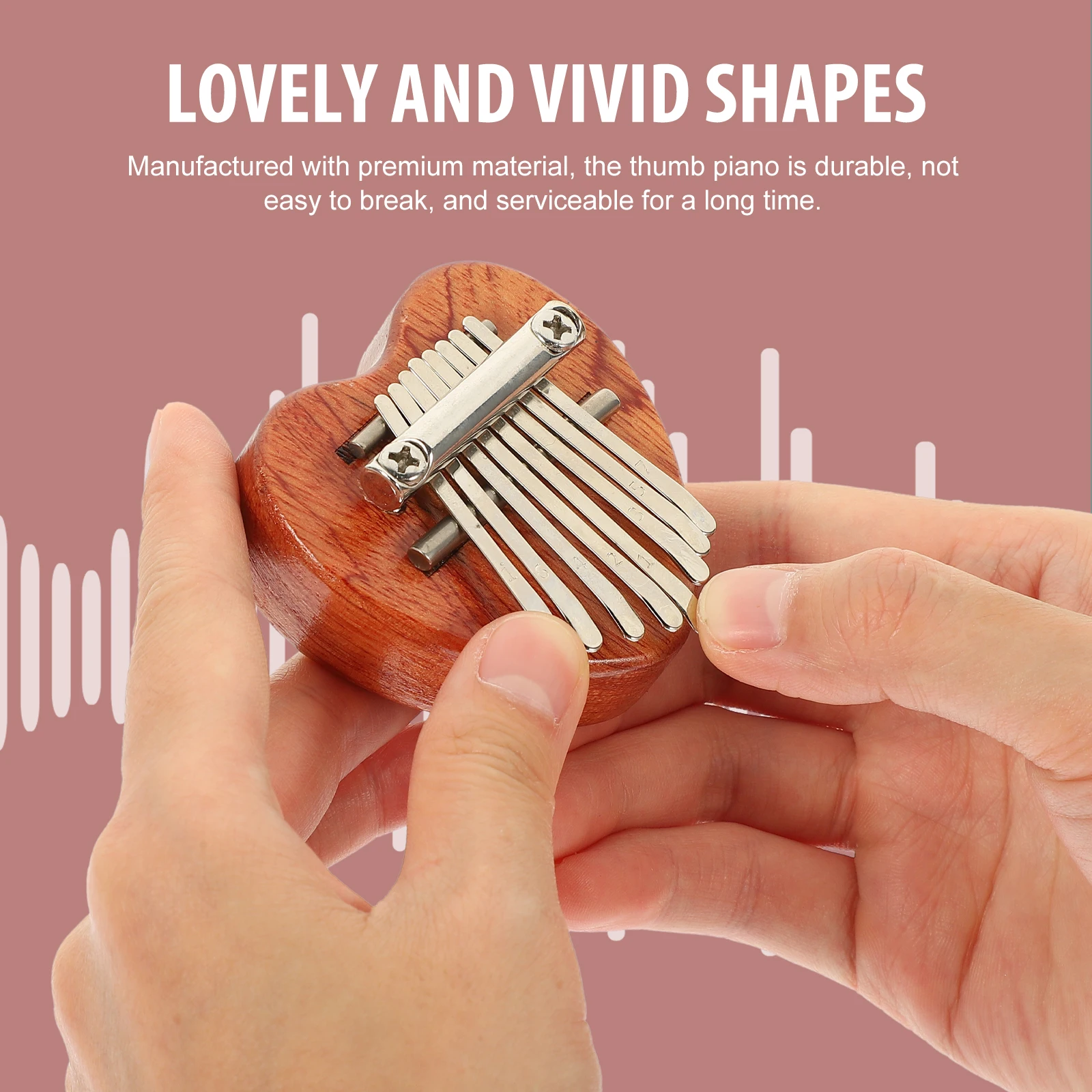 Wooden Thumb Piano Portable Music Instrument Child Toddler Durable Mini Kalimba Practical Finger Piano Cartoon Heart
Wooden Thumb Piano Portable Music Instrument Child Toddler Durable Mini Kalimba Practical Finger Piano Cartoon Heart