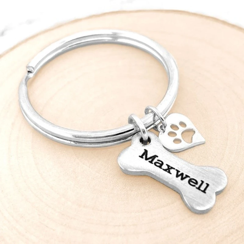 Dog Keychain Personalized Custom Name Keyring Animal Pet Love Claw Imprint Bone Key Chain Charm for Women Men Girls Boys
Dog Keychain Personalized Custom Name Keyring Animal Pet Love Claw Imprint Bone Key Chain Charm for Women Men Girls Boys
