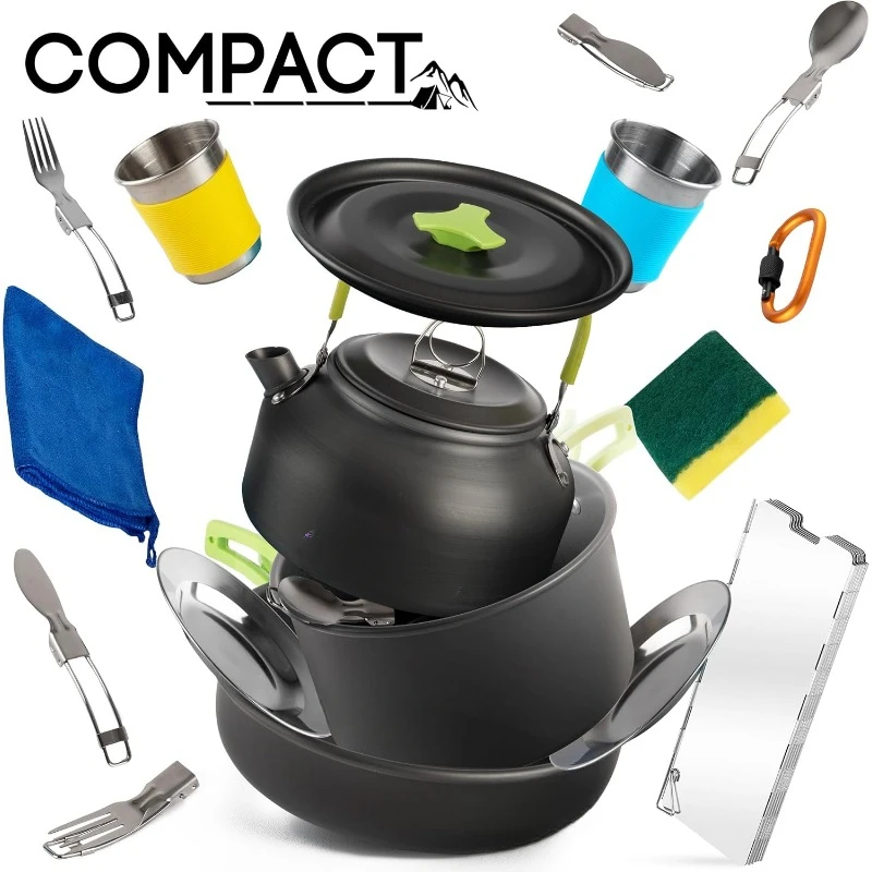 Campfire Cooking Set - 19pc Camp Kitchen with Pots, Pans, and Camping Cookware Essentials
Campfire Cooking Set - 19pc Camp Kitchen with Pots, Pans, and Camping Cookware Essentials