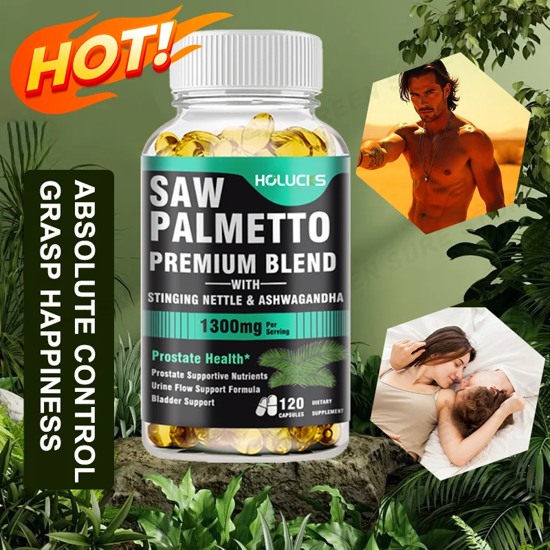 Men's Saw Palmetto, Stinging Nettle, Ashwagandha, Lycopene - Bladder and Urinary Relief, Man Prostate Supplement
Men's Saw Palmetto, Stinging Nettle, Ashwagandha, Lycopene - Bladder and Urinary Relief, Man Prostate Supplement