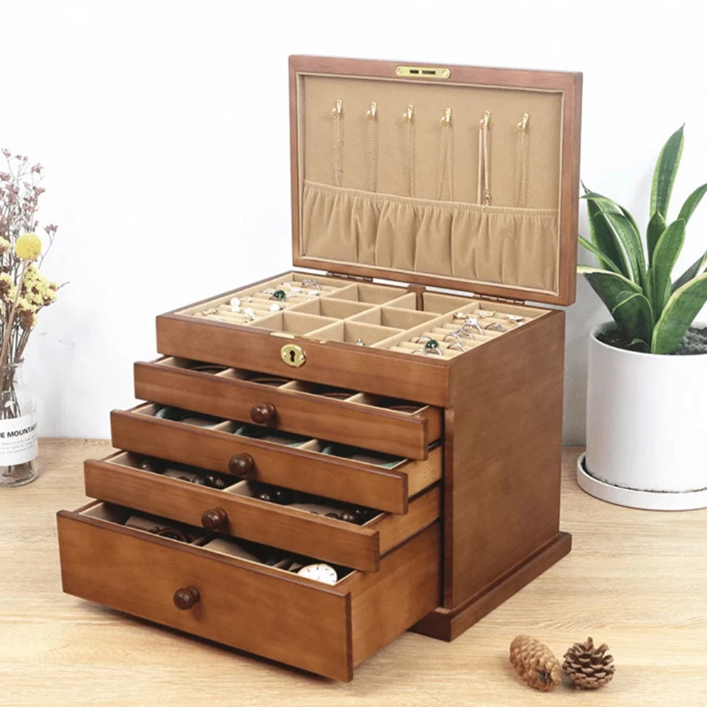 YB Wooden Jewelry Box For Women 6-Tier Vintage Wooden Jewelry Box Wooden Jewelry Storage Box For Storing Jewelry
YB Wooden Jewelry Box For Women 6-Tier Vintage Wooden Jewelry Box Wooden Jewelry Storage Box For Storing Jewelry
