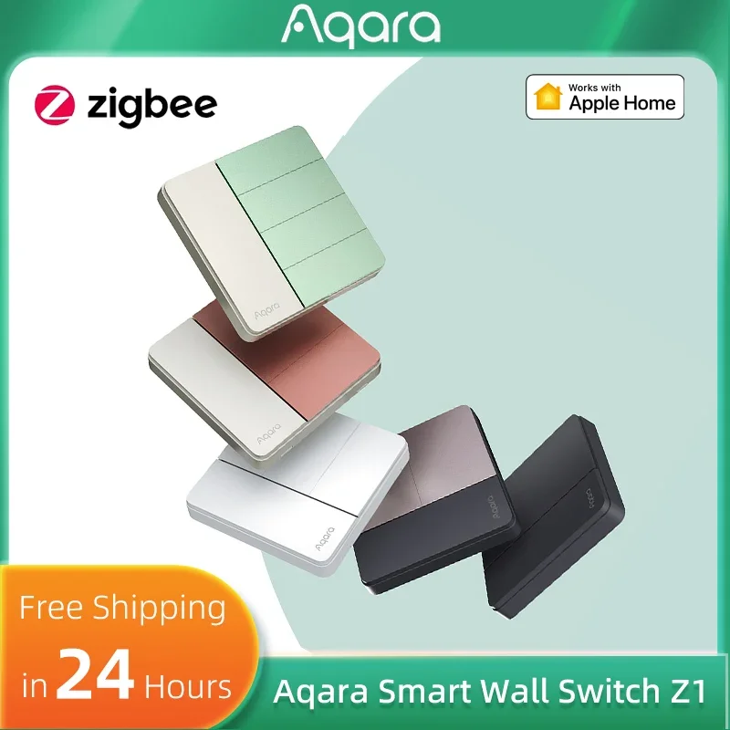 Умный настенный переключатель Aqara Z1 с двойным управлением Zigbee 3.0, совместимый с одним переключателем под напряжением/нейтрального провода, работает с приложением Apple HomeKit 
Умный настенный переключатель Aqara Z1 с двойным управлением Zigbee 3.0, совместимый с одним переключателем под напряжением/нейтрального провода, работает с приложением Apple HomeKit