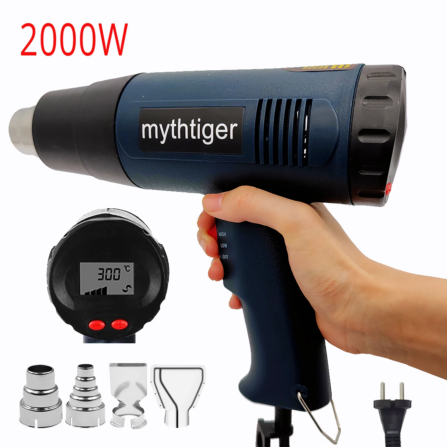 220V Heat Gun Variable Temperature Control with 2 Air Volume Setting Heavy Duty Hot Air Gun Kit 600 degree with 4 Nozzles
220V Heat Gun Variable Temperature Control with 2 Air Volume Setting Heavy Duty Hot Air Gun Kit 600 degree with 4 Nozzles