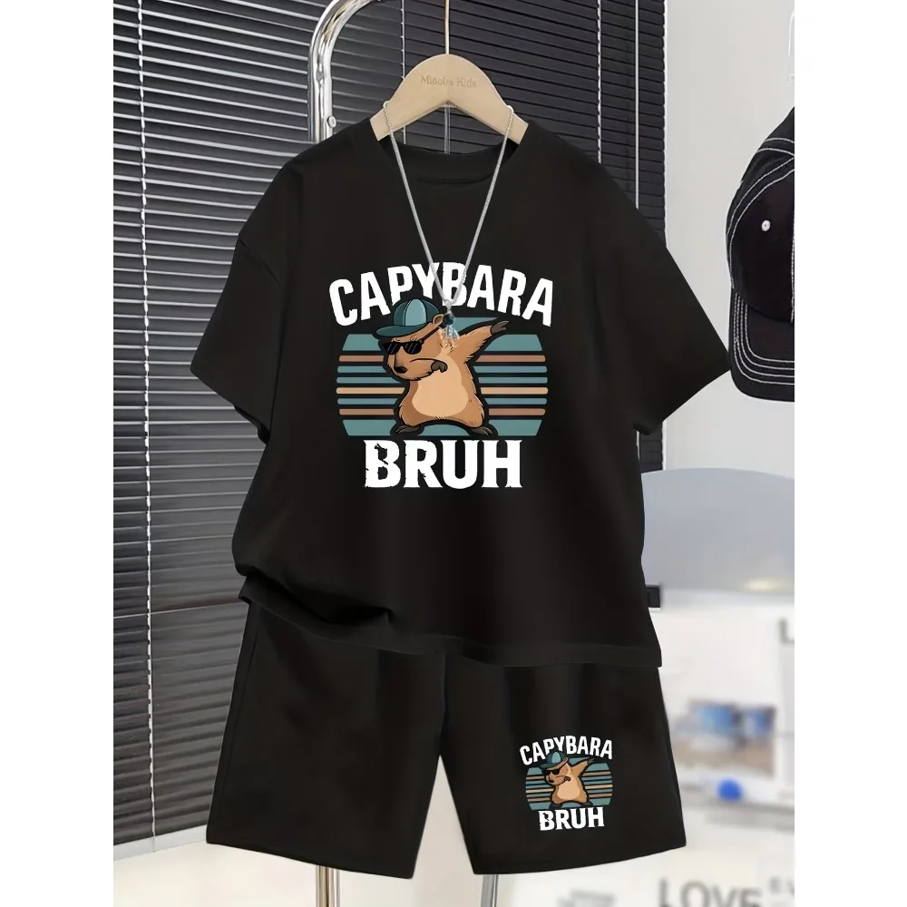Summer Kungfu Capybara Print Kids T-shirt Shorts Pant Set Cotton Fashion Children's Clothes Tee Casual Boy Girl Short Sleeve Set
Summer Kungfu Capybara Print Kids T-shirt Shorts Pant Set Cotton Fashion Children's Clothes Tee Casual Boy Girl Short Sleeve Set