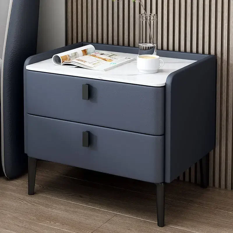 Modern Style Drawers Solid Wood Bedside Table with Sintered Stone Top Bedroom Faux Leather Nightstands Home End Table
Modern Style Drawers Solid Wood Bedside Table with Sintered Stone Top Bedroom Faux Leather Nightstands Home End Table