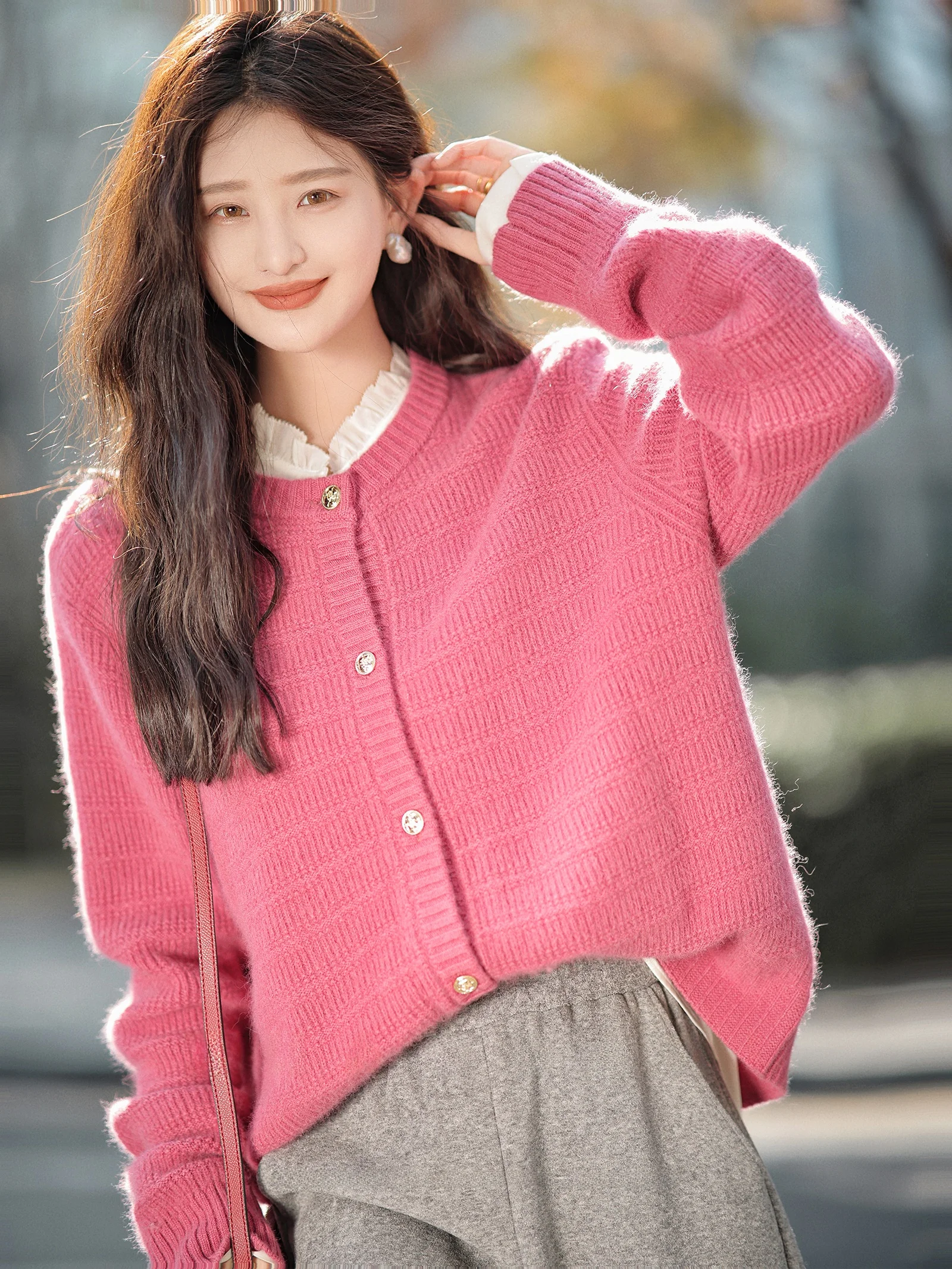 Soft Cozy Bear Velvet Knitted Open Cardigan Women's round Ne Button up Sweater Merlot Wine Color Pattern Commute Sle
Soft Cozy Bear Velvet Knitted Open Cardigan Women's round Ne Button up Sweater Merlot Wine Color Pattern Commute Sle
