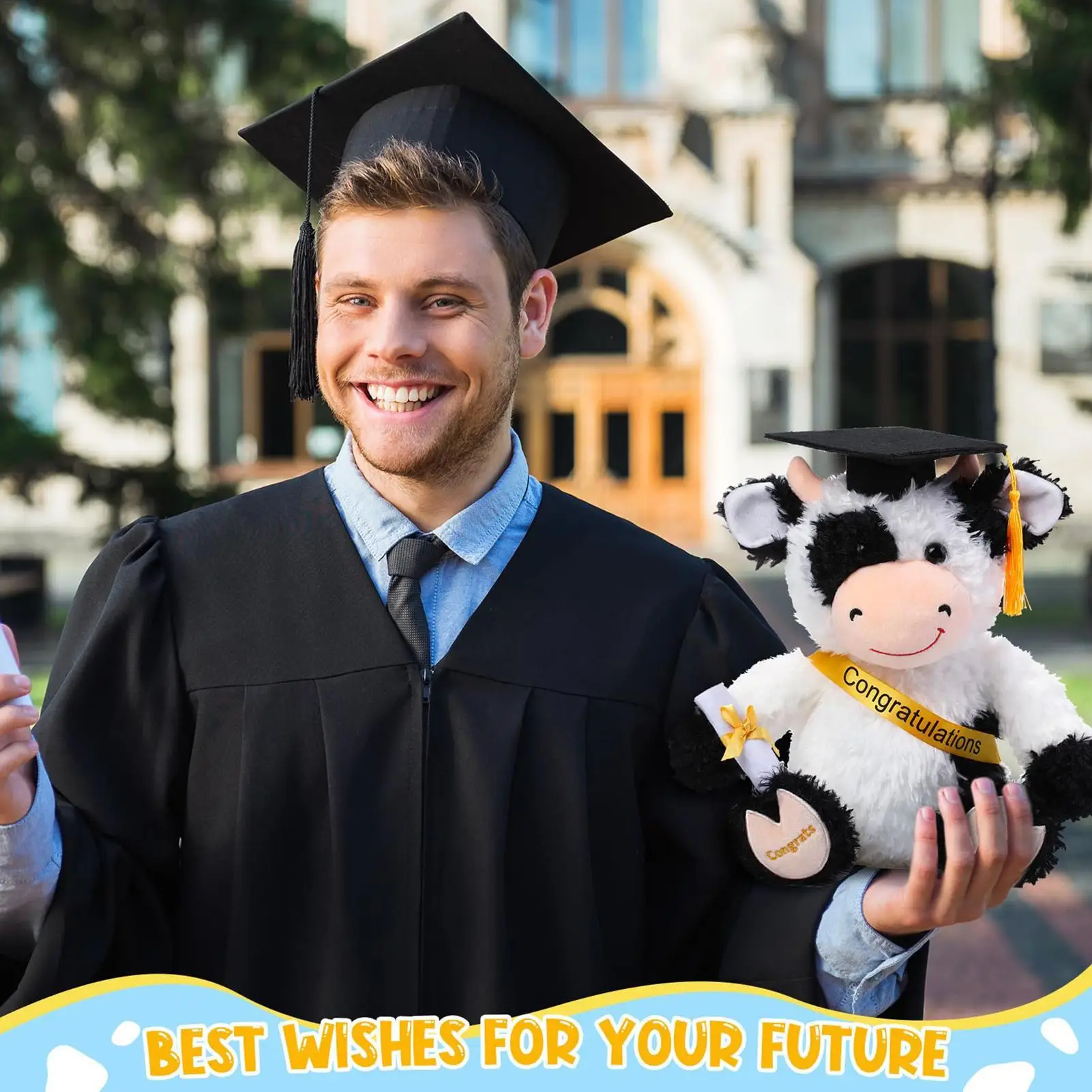 Stuffed Cow 9 Inch Cute Soft Collectible Doll With Hat Graduation Plush For School Preschool Grade College High School
Stuffed Cow 9 Inch Cute Soft Collectible Doll With Hat Graduation Plush For School Preschool Grade College High School