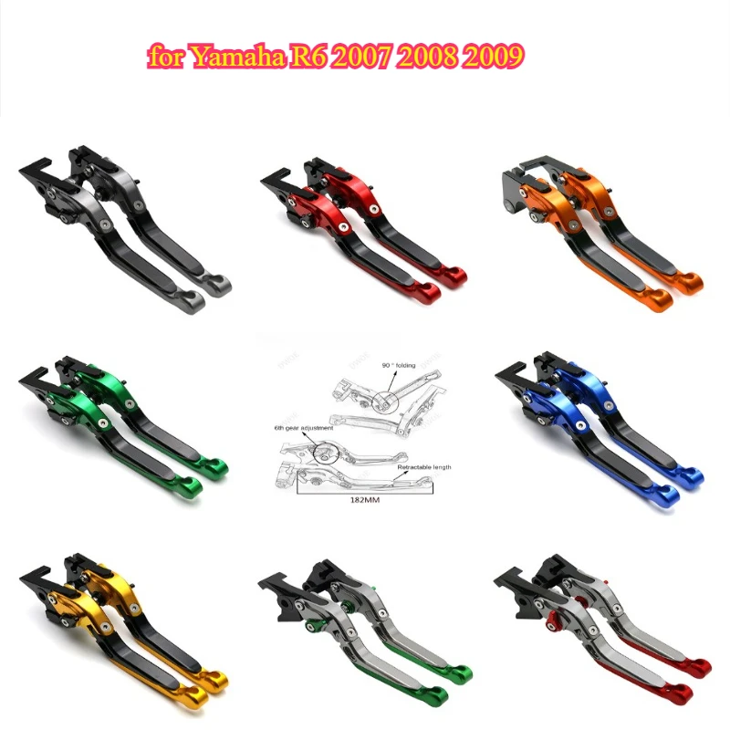Motorcycle CNC Aluminum Adjustable Folding Brake Clutch Levers Extendable Handlebar Hand Grips for Yamaha R6 2007 2008 2009
Motorcycle CNC Aluminum Adjustable Folding Brake Clutch Levers Extendable Handlebar Hand Grips for Yamaha R6 2007 2008 2009