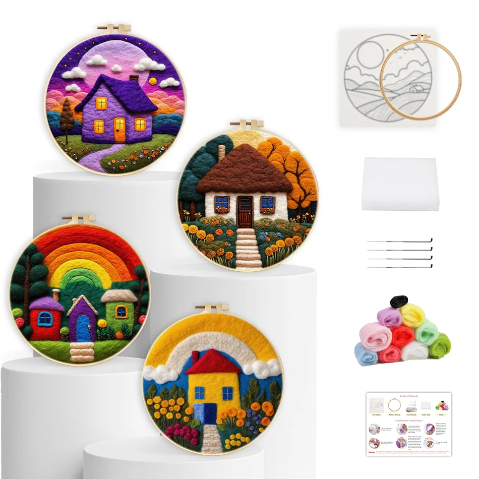 RUOPOTY-Diy Wool Felting Painting House Architecture Felt Embroidery Frame Craft Supplies Handicraft Felt Stitch Needlework Set
RUOPOTY-Diy Wool Felting Painting House Architecture Felt Embroidery Frame Craft Supplies Handicraft Felt Stitch Needlework Set