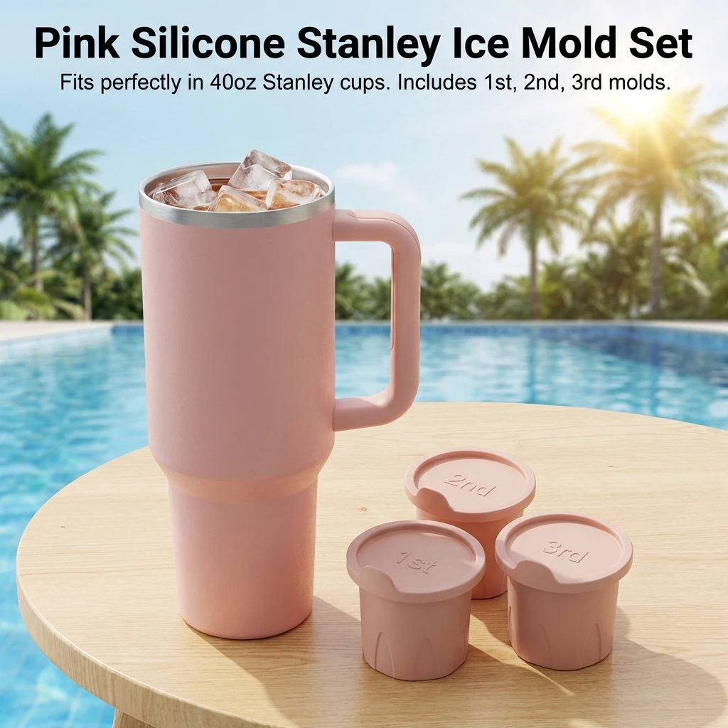 Silicone Ice-Cube Tray Mold For Stanley-Water Bottles Food Grade Quick Freezing
Silicone Ice-Cube Tray Mold For Stanley-Water Bottles Food Grade Quick Freezing