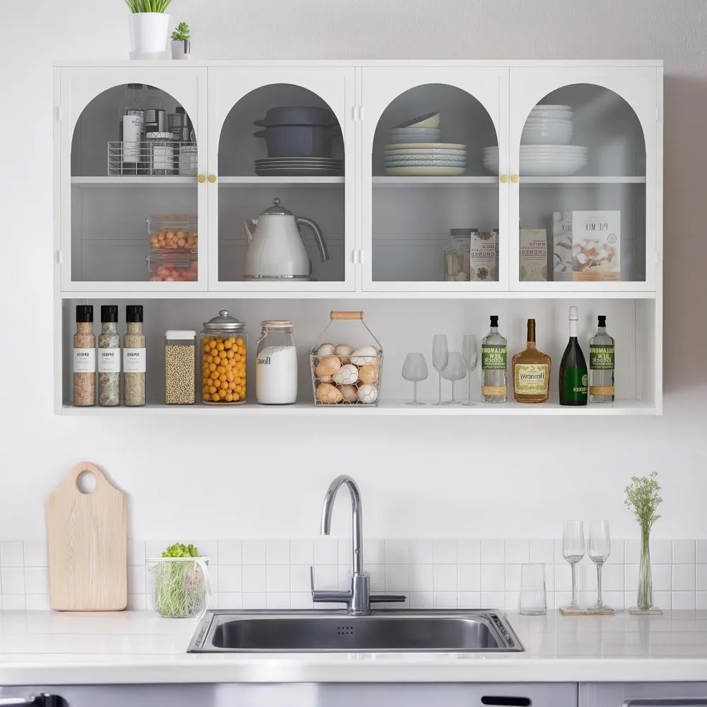 Retro Style Tempering Glass Door Wall Cabinet with Detachable Shelves and Open Shelves,for Office Dining Room,Living Room
Retro Style Tempering Glass Door Wall Cabinet with Detachable Shelves and Open Shelves,for Office Dining Room,Living Room