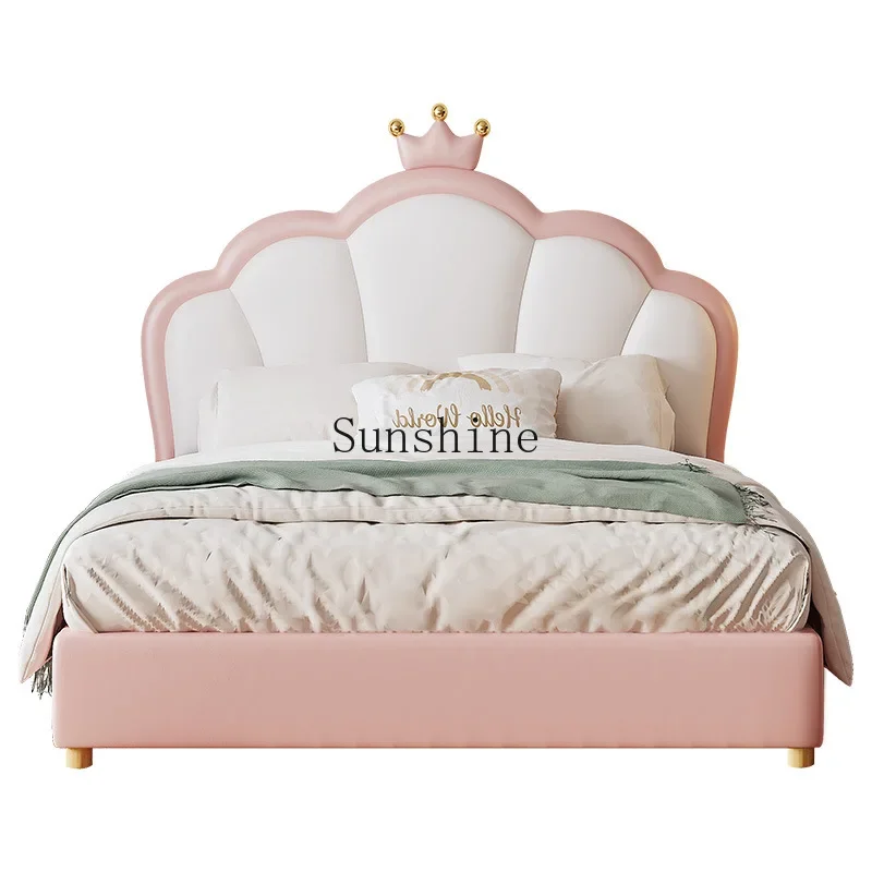 Princess bed crown pink girl room dream girl light luxury leather children's soft bed
Princess bed crown pink girl room dream girl light luxury leather children's soft bed