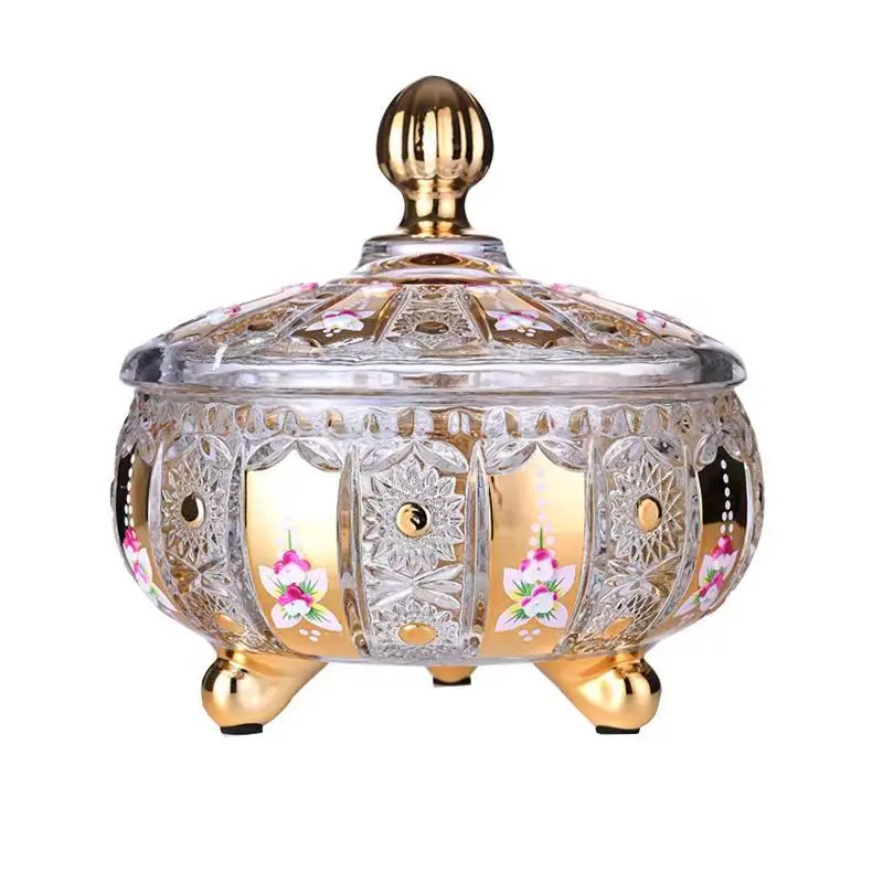 CX high-grade crystal glass jar enamel household craftsmanship candy box with lid
CX high-grade crystal glass jar enamel household craftsmanship candy box with lid