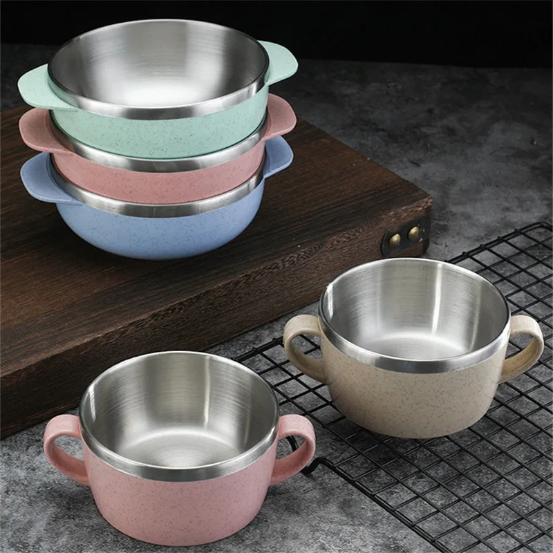 304 Stainless Steel Rice Soup Bowls with Handle Double Layer Children Fruit Salad Bowl Household Cute Food Container Tableware
304 Stainless Steel Rice Soup Bowls with Handle Double Layer Children Fruit Salad Bowl Household Cute Food Container Tableware