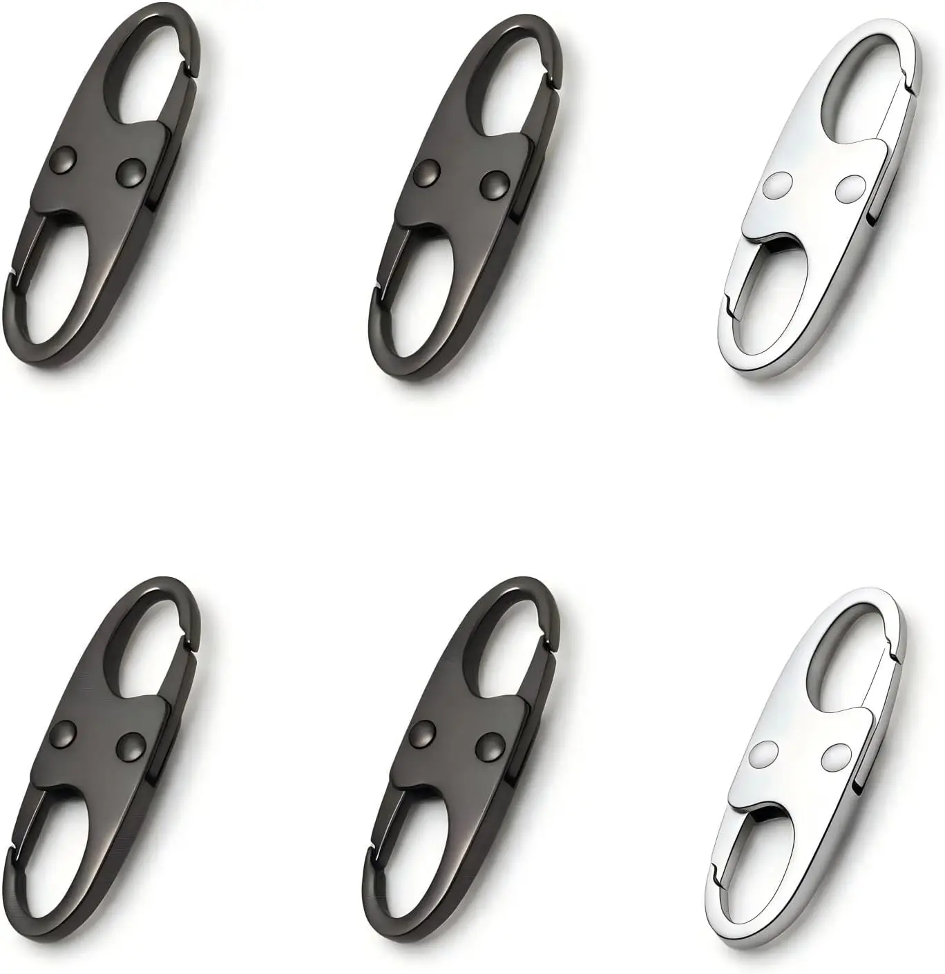 Anti-Theft Zipper Clips, Zinc Alloy Carabiner for Backpack Purse Luggage, Dual Opening Security Lock, Travel, Space Gray & Silver
Anti-Theft Zipper Clips, Zinc Alloy Carabiner for Backpack Purse Luggage, Dual Opening Security Lock, Travel, Space Gray & Silver