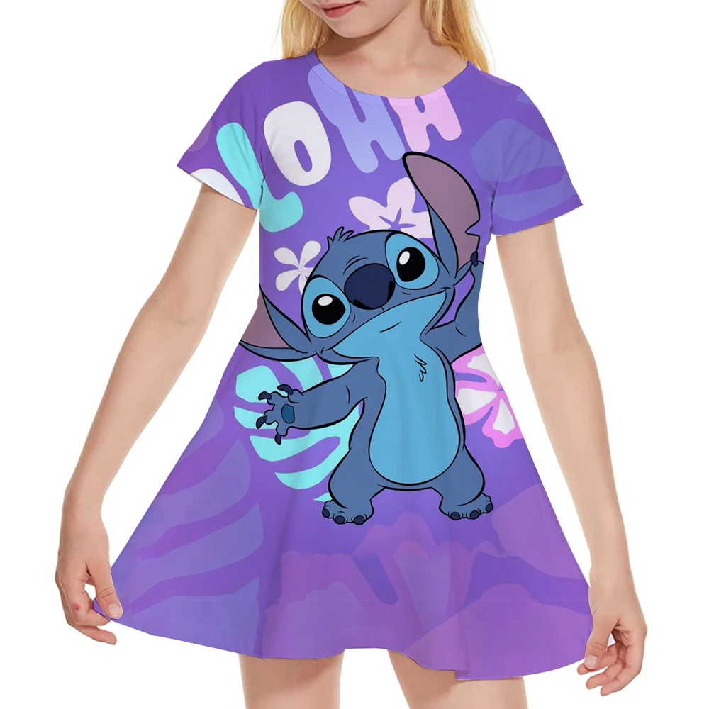 Летнее платье из молочного шелка с короткими рукавами Disney Lilo Stitch для девочек, повседневная одежда с принтом ананаса для малышей, От 1 до 8 лет
Летнее платье из молочного шелка с короткими рукавами Disney Lilo Stitch для девочек, повседневная одежда с принтом ананаса для малышей, От 1 до 8 лет