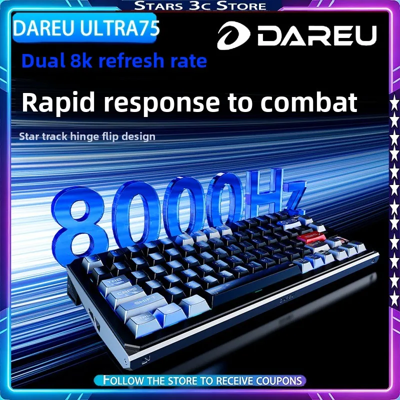 Беспроводная клавиатура DAREU Ultra75 с датчиками Холла, из алюминиевого сплава, три режима подключения, с возможностью горячей замены переключателей, RGB-подсветкой, Gasket-конструкцией и регулируемым звуком
Беспроводная клавиатура DAREU Ultra75 с датчиками Холла, из алюминиевого сплава, три режима подключения, с возможностью горячей замены переключателей, RGB-подсветкой, Gasket-конструкцией и регулируемым звуком