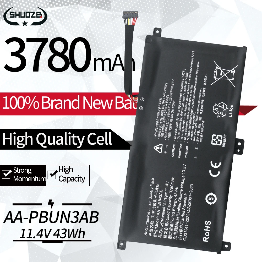 New AA-PBUN3QB AA-PBUN3AB Laptop Battery For Samsung NP530E5M 500R5M NT501R 300E5K NP740U3L-L02US NP740U3L NP740U5L 8500GM 43WH
New AA-PBUN3QB AA-PBUN3AB Laptop Battery For Samsung NP530E5M 500R5M NT501R 300E5K NP740U3L-L02US NP740U3L NP740U5L 8500GM 43WH