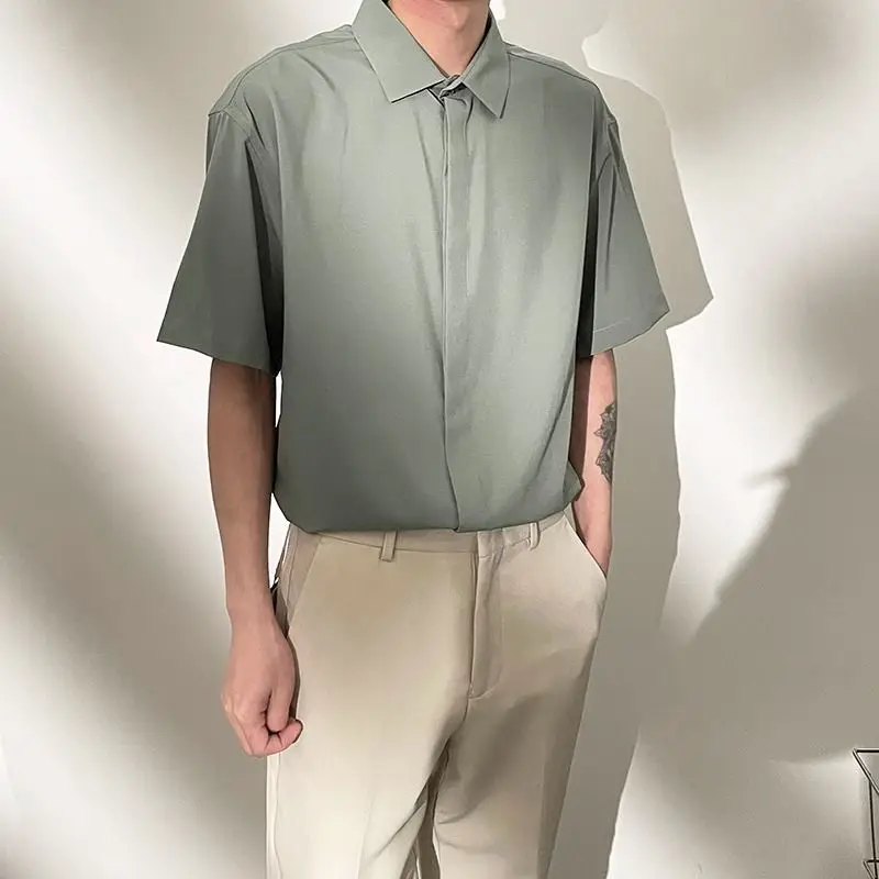 High-end Drooping Ice Silk Short-sleeved Shirt Men's Summer Thin Casual Solid Color Shirt Light Mature Style Half-sleeved Shirt
High-end Drooping Ice Silk Short-sleeved Shirt Men's Summer Thin Casual Solid Color Shirt Light Mature Style Half-sleeved Shirt
