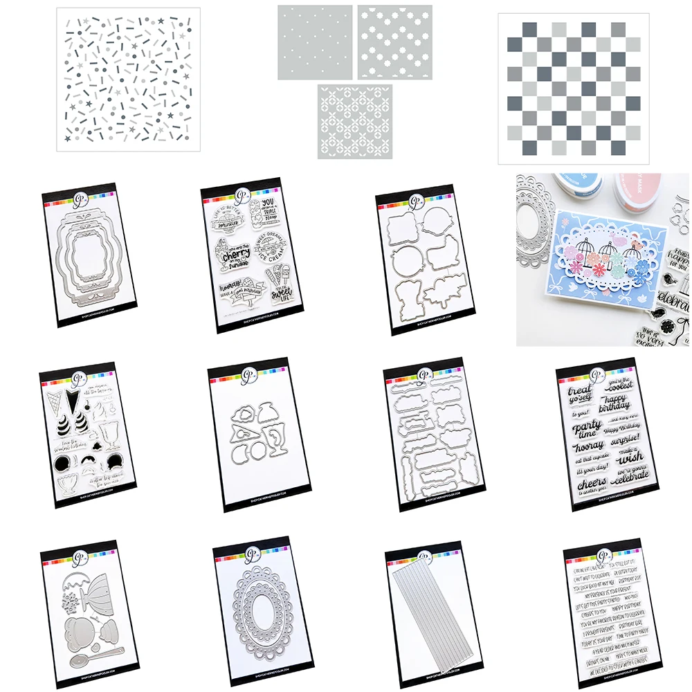 Cake Ice Cream Cone Goblet Metal Cutting Dies Clear Stamps and Stencil 2026 Scrapbooking Handmade DIY Birthday Greeting Card
Cake Ice Cream Cone Goblet Metal Cutting Dies Clear Stamps and Stencil 2026 Scrapbooking Handmade DIY Birthday Greeting Card