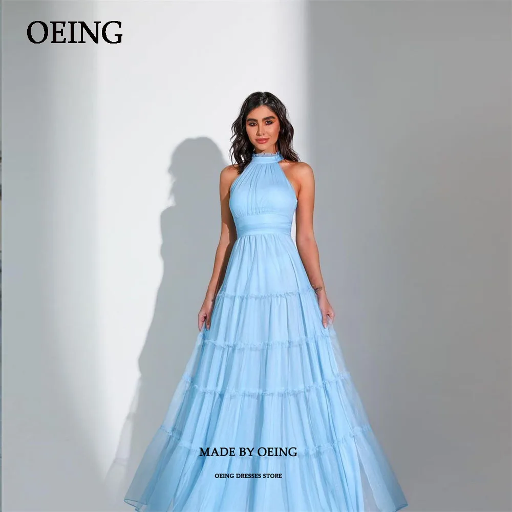 OEING Sky Blue Tiered Tulle Evening Dresses Floor-Length Simple Pleated Princess Prom Gowns Ball Gown For Formal Occasion
OEING Sky Blue Tiered Tulle Evening Dresses Floor-Length Simple Pleated Princess Prom Gowns Ball Gown For Formal Occasion