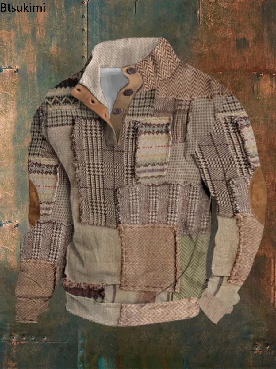 Men's Long Sleeve Stand Collar Button Sweatshirts 3D Print Vintage Patchwork Hoodies for Men Fashion Harajuku Top Coats S-6XL
Men's Long Sleeve Stand Collar Button Sweatshirts 3D Print Vintage Patchwork Hoodies for Men Fashion Harajuku Top Coats S-6XL