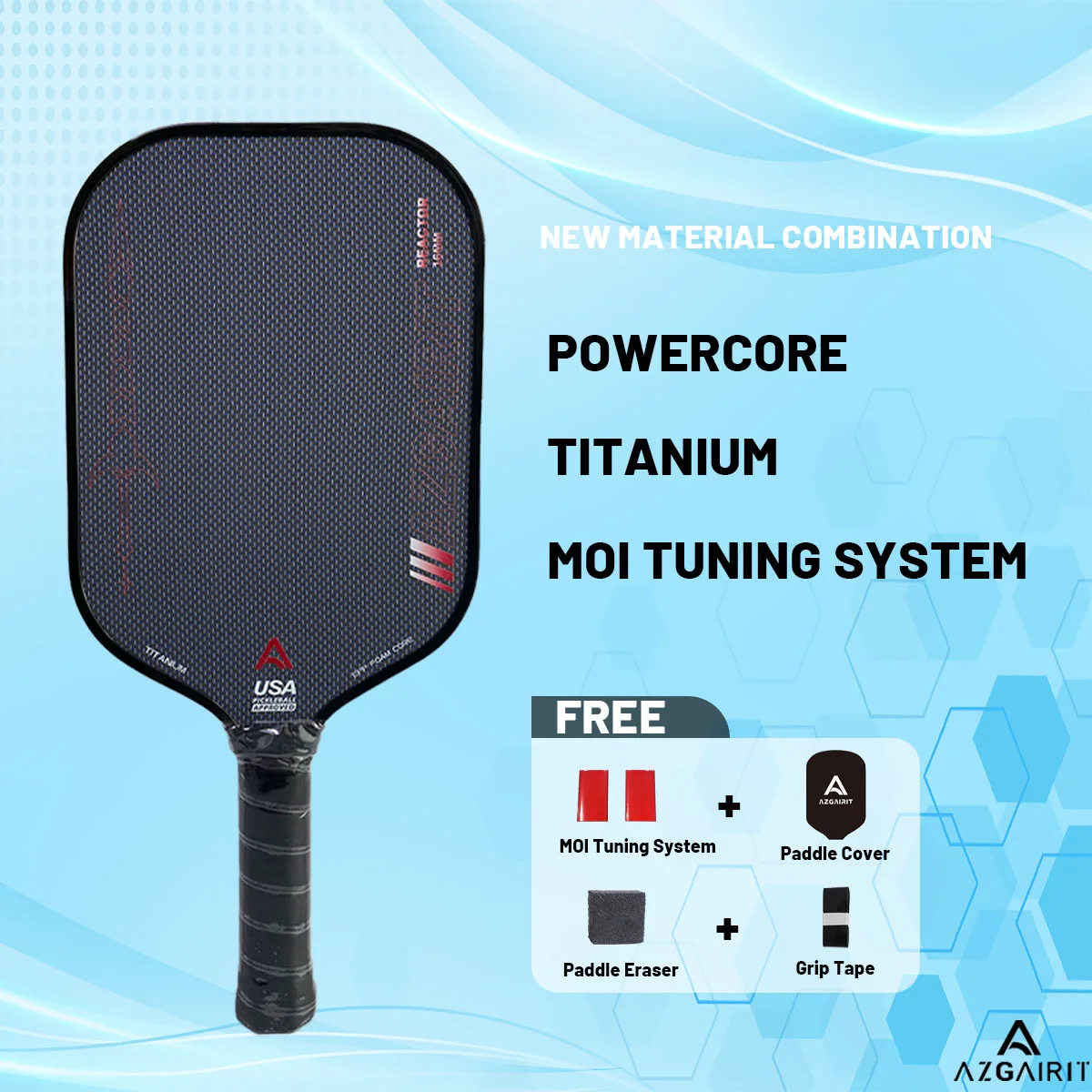 Pickleball Paddle with PowerCore | Titanium Surface & MOI Tuning System | Enhanced Control & Stability
Pickleball Paddle with PowerCore | Titanium Surface & MOI Tuning System | Enhanced Control & Stability