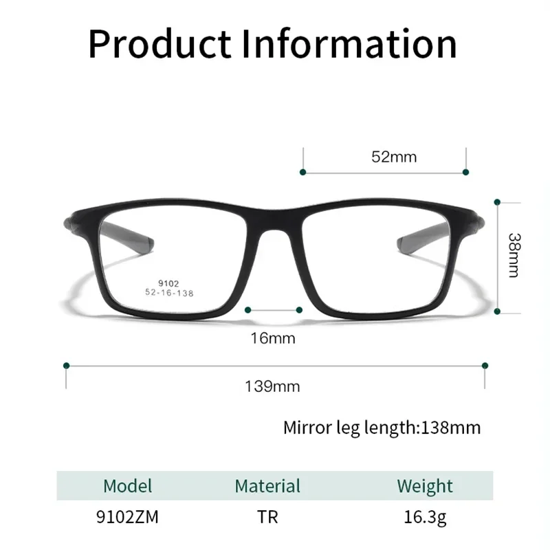Ollymurs Men's Glasses Anti Slip Frame Male Optical Prescription Eye Protection 9102Removable Sports Square Professional ZM
Ollymurs Men's Glasses Anti Slip Frame Male Optical Prescription Eye Protection 9102Removable Sports Square Professional ZM