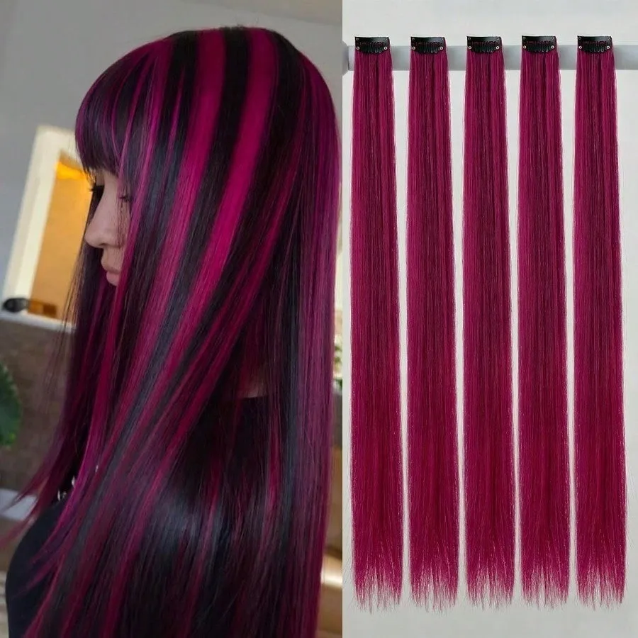Hair Extensions Clip In, 22 Inch 5 Pcs Long Straight Colored, For Women Highlight Party, Synthetic
Hair Extensions Clip In, 22 Inch 5 Pcs Long Straight Colored, For Women Highlight Party, Synthetic
