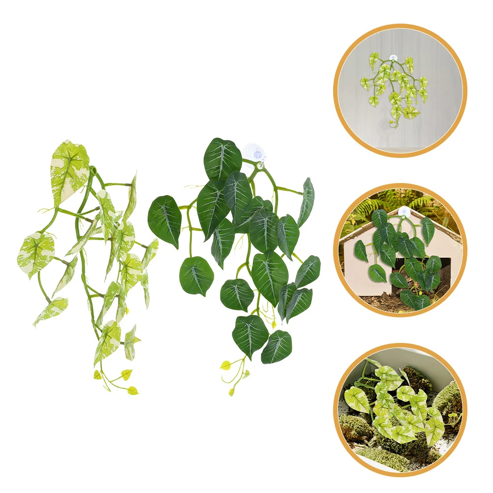 2Pcs Reptile Hanging Plants Artificial Vines Suction Cup for Lizard Gecko Snake Hermit Crab Terrarium Decorations Reptile Tank
2Pcs Reptile Hanging Plants Artificial Vines Suction Cup for Lizard Gecko Snake Hermit Crab Terrarium Decorations Reptile Tank