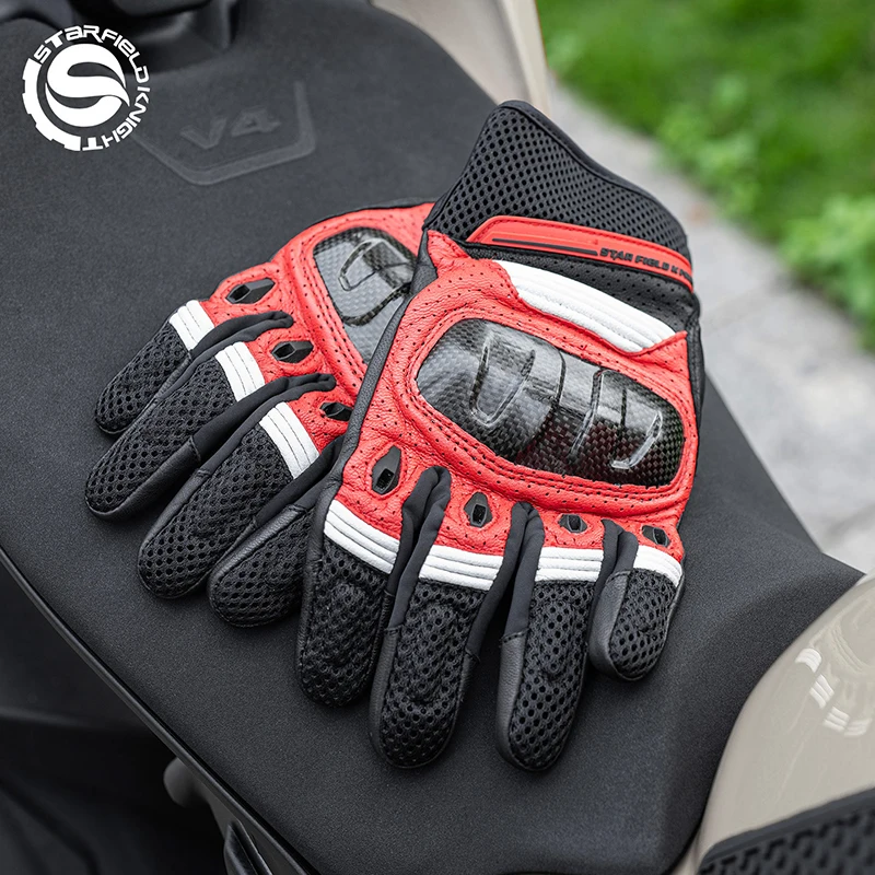 SFK Summer Breathable Motorcycle Gloves Carbon Fiber Joint Protection Real Goat Leather Non-slip Wear-resistant Riding Equipment
SFK Summer Breathable Motorcycle Gloves Carbon Fiber Joint Protection Real Goat Leather Non-slip Wear-resistant Riding Equipment
