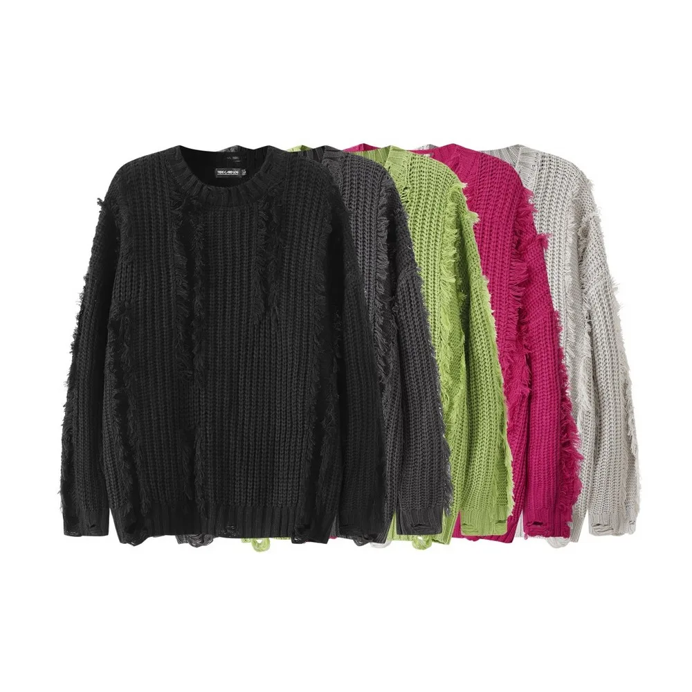 Ripped Holes Grunge Christmas Sweater Men Oversize Punk Knit Gothic Tops Warm Winter Clothes Women 2024 Y2k Streetwear Designer
Ripped Holes Grunge Christmas Sweater Men Oversize Punk Knit Gothic Tops Warm Winter Clothes Women 2024 Y2k Streetwear Designer