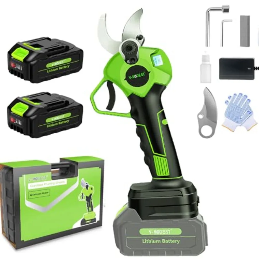 Cordless Electric Pruning Shears 1.6 Diameter with LCD Display and 900W Brushless Motor for Gardening Black Power Scissors with
Cordless Electric Pruning Shears 1.6 Diameter with LCD Display and 900W Brushless Motor for Gardening Black Power Scissors with