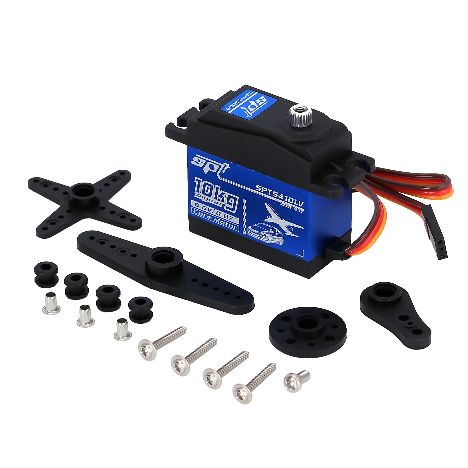 SPT5410LV 10KG Digital Servo 6V/0.07" Metal Gear Core Motor for 1/10 on-Road Touring Drift Car RC Airplane Aircraft Model
SPT5410LV 10KG Digital Servo 6V/0.07" Metal Gear Core Motor for 1/10 on-Road Touring Drift Car RC Airplane Aircraft Model