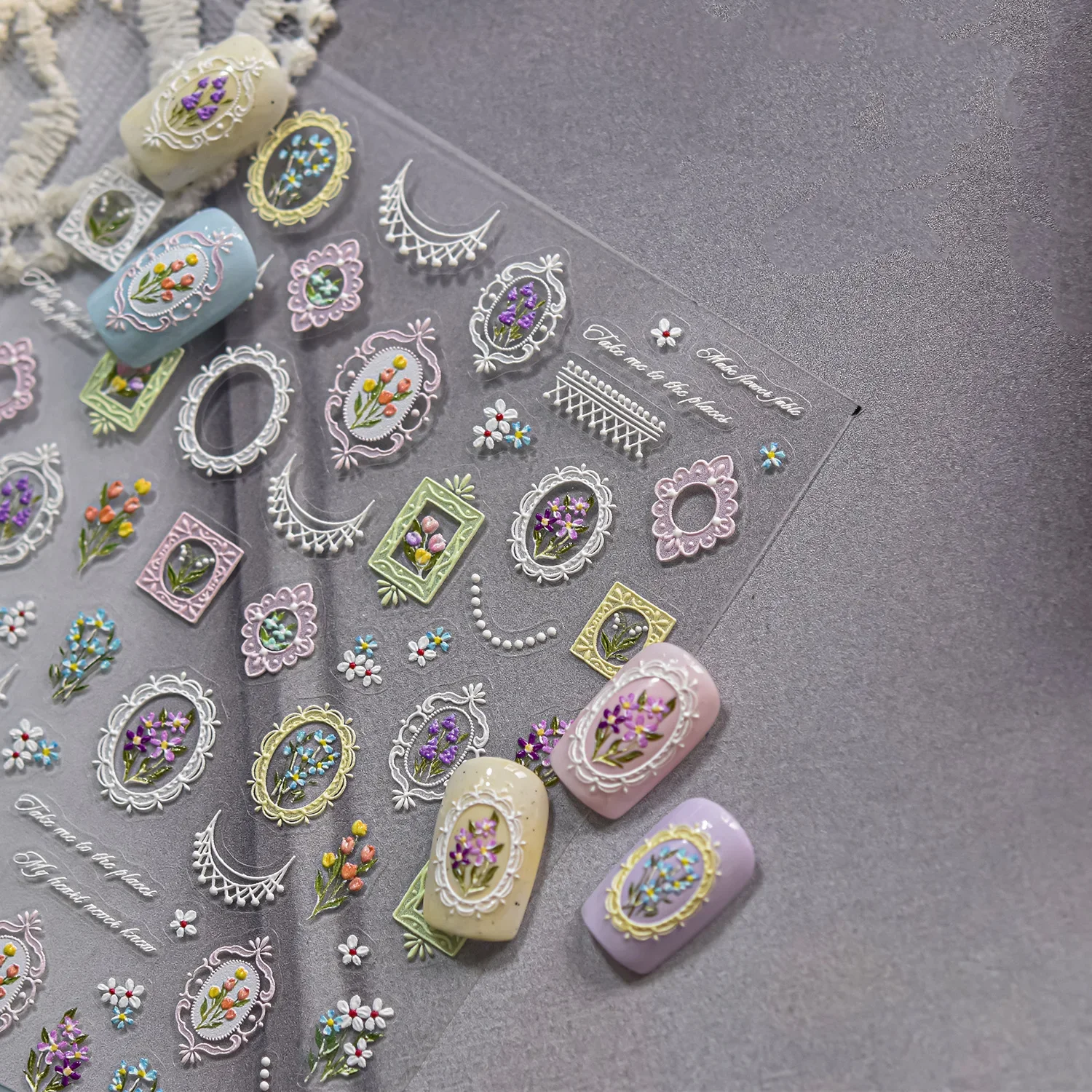 5D Embossed Picture Frame Nail Stickers Chinese Style Flowers Back Glue Accessories Nail Stickers DIY Manicure Decoration Decals
5D Embossed Picture Frame Nail Stickers Chinese Style Flowers Back Glue Accessories Nail Stickers DIY Manicure Decoration Decals