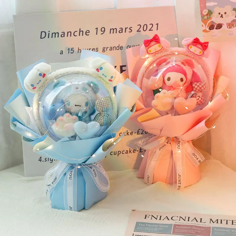 Sanrio Cinnamoroll Bouquet Flowers Kawaii Anime My Melody Kuromi Plush Doll Decoration Cute Cartoon Christmas Gifts for Girls
Sanrio Cinnamoroll Bouquet Flowers Kawaii Anime My Melody Kuromi Plush Doll Decoration Cute Cartoon Christmas Gifts for Girls