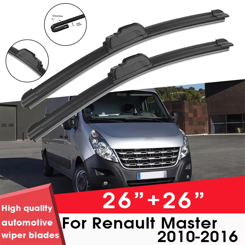 Car Wiper Blade Blades For Renault Master 2010-2016 26"+26" Windshield Windscreen Clean Rubber Silicon Cars Wipers Accessories
Car Wiper Blade Blades For Renault Master 2010-2016 26"+26" Windshield Windscreen Clean Rubber Silicon Cars Wipers Accessories